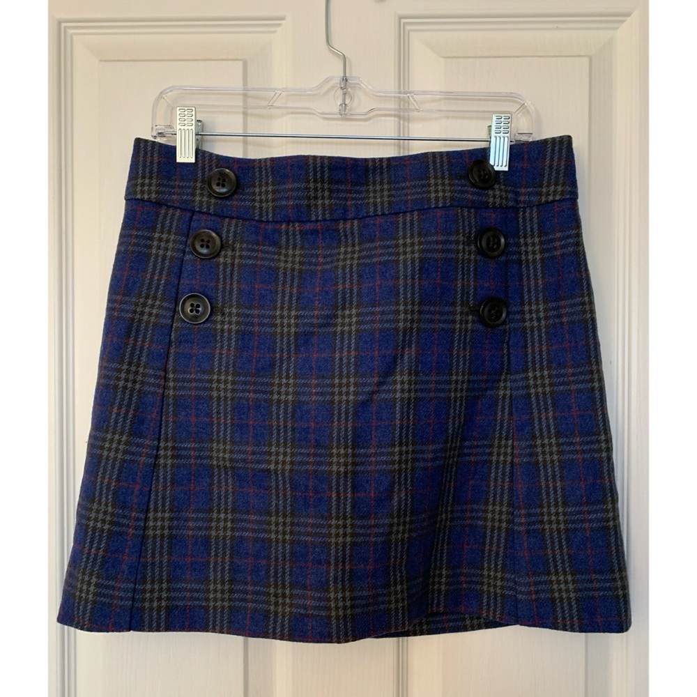 Gap Wool Plaid Mini Skirt Women’s Size 4 Tall